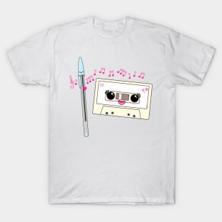 Cute pen and cassette love T-Shirt